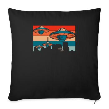 Alien Außerirdischer - Housse de coussin décorative 45 x 45 cm - noir - Devant