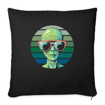 Alien Außerirdischer - Housse de coussin décorative 45 x 45 cm - noir - Devant