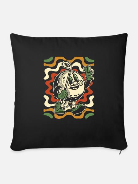 Golf Golfer Golfen - Sofakissenbezug 45 x 45 cm - Schwarz