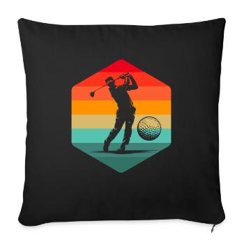Golf Golfer Golfen - Sofakissenbezug 45 x 45 cm - Schwarz - Vorne
