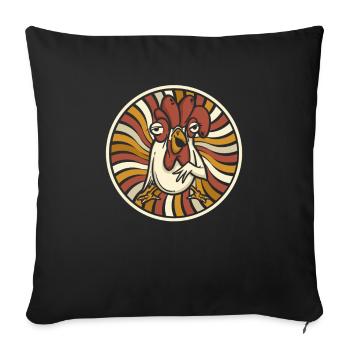 Poule de poulet - Housse de coussin décorative 45 x 45 cm - noir - Devant