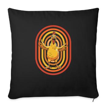 Chicken Hen - Sofa pillowcase 17,3'' x 17,3'' (45 x 45 cm) - black - Front
