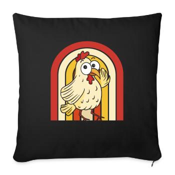 Chicken Hen - Sofa pillowcase 17,3'' x 17,3'' (45 x 45 cm) - black - Front