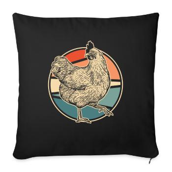 Chicken Hen - Sofa pillowcase 17,3'' x 17,3'' (45 x 45 cm) - black - Front
