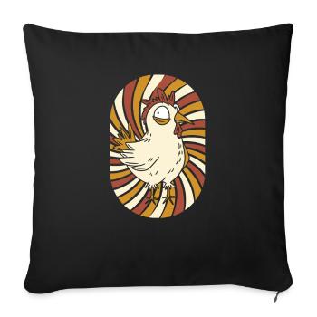 Chicken Hen - Sofa pillowcase 17,3'' x 17,3'' (45 x 45 cm) - black - Front