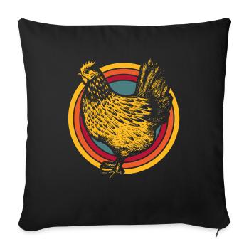 Chicken Hen - Sofa pillowcase 17,3'' x 17,3'' (45 x 45 cm) - black - Front