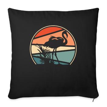Flamant - Housse de coussin décorative 45 x 45 cm - noir - Devant