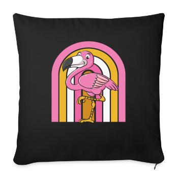 Flamant - Housse de coussin décorative 45 x 45 cm - noir - Devant