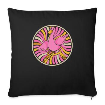 Flamingo - Sofakissenbezug 45 x 45 cm - Schwarz - Vorne