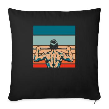 Fitness - Sofa pillowcase 17,3'' x 17,3'' (45 x 45 cm) - black - Front