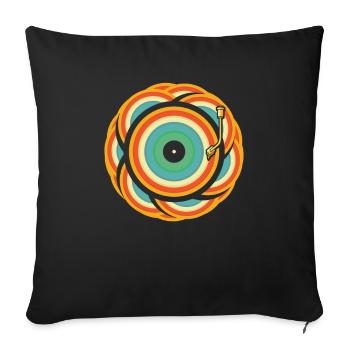 Vinyl Record Collector - Sofa pillowcase 17,3'' x 17,3'' (45 x 45 cm) - black - Front