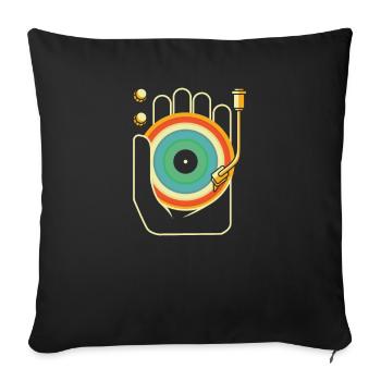 Vinyl Record Collector - Sofa pillowcase 17,3'' x 17,3'' (45 x 45 cm) - black - Front