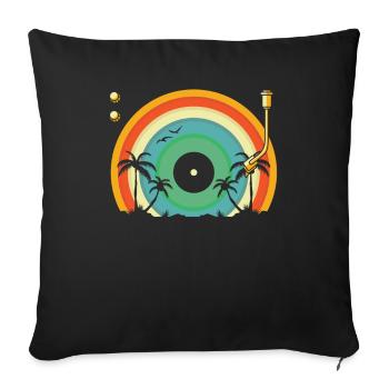 Collectionneur de disques vinyles - Housse de coussin décorative 45 x 45 cm - noir - Devant