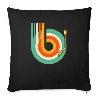 Vinyl Record Collector - Sofa pillowcase 17,3'' x 17,3'' (45 x 45 cm) - black - Front
