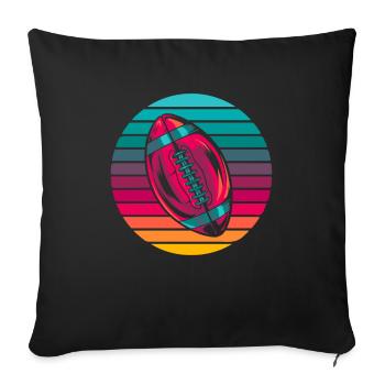 Football américain - Housse de coussin décorative 45 x 45 cm - noir - Devant