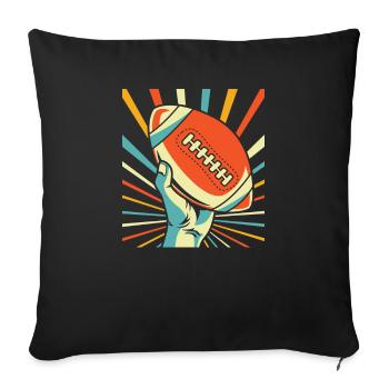 Football américain - Housse de coussin décorative 45 x 45 cm - noir - Devant