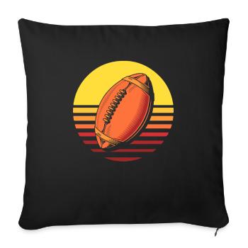 Football américain - Housse de coussin décorative 45 x 45 cm - noir - Devant