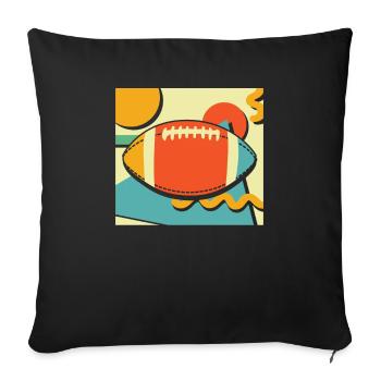 Football américain - Housse de coussin décorative 45 x 45 cm - noir - Devant
