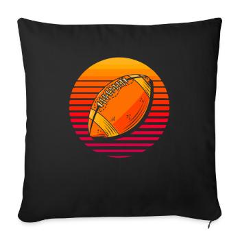 American football - Sofa pillowcase 17,3'' x 17,3'' (45 x 45 cm) - black - Front