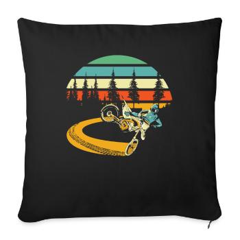 Mx Motocross Dirt Bike - Sofa pillowcase 17,3'' x 17,3'' (45 x 45 cm) - black - Front