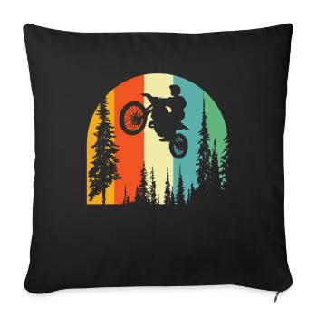 Mx Motocross Dirt Bike - Housse de coussin décorative 45 x 45 cm - noir - Devant