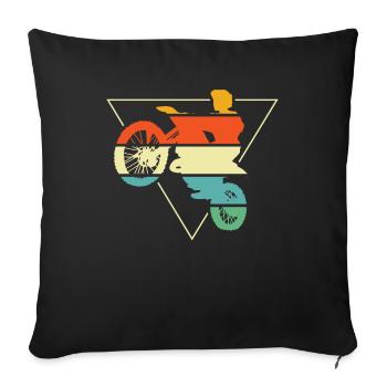 Mx Motocross Dirt Bike - Housse de coussin décorative 45 x 45 cm - noir - Devant