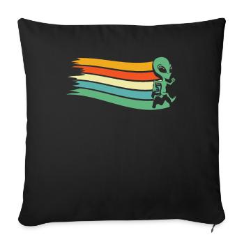 Alien Außerirdischer - Housse de coussin décorative 45 x 45 cm - noir - Devant