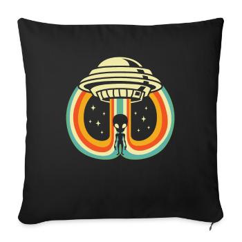Alien Außerirdischer - Housse de coussin décorative 45 x 45 cm - noir - Devant