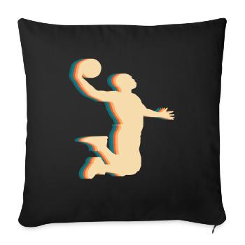 Joueur de basket-ball - Housse de coussin décorative 45 x 45 cm - noir - Devant