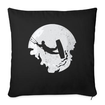 Kitesurfer Kitesurfing Kitesurfing Kitesurfing Moon - Sofa pillowcase 17,3'' x 17,3'' (45 x 45 cm) - black - Front