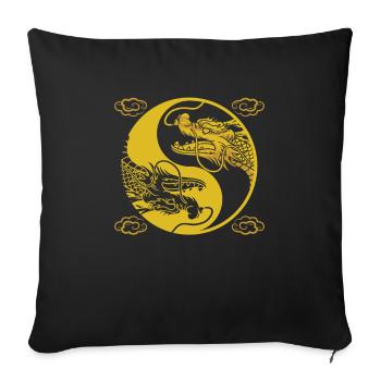 Year of the Dragon 2024 - Sofa pillowcase 17,3'' x 17,3'' (45 x 45 cm) - black - Front