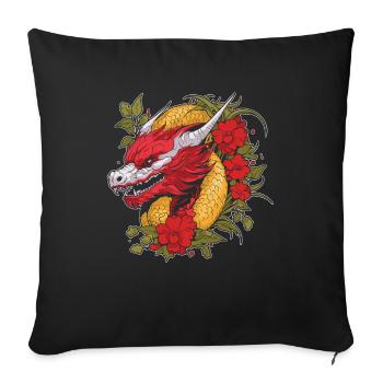 Year of the Dragon 2024 - Sofa pillowcase 17,3'' x 17,3'' (45 x 45 cm) - black - Front