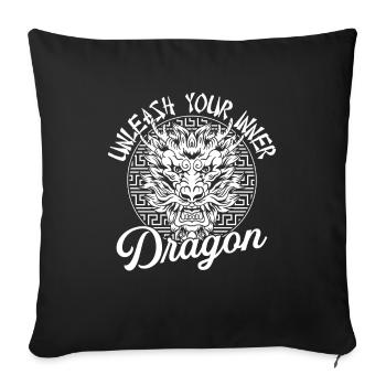 Year of the Dragon 2024 - Sofa pillowcase 17,3'' x 17,3'' (45 x 45 cm) - black - Front
