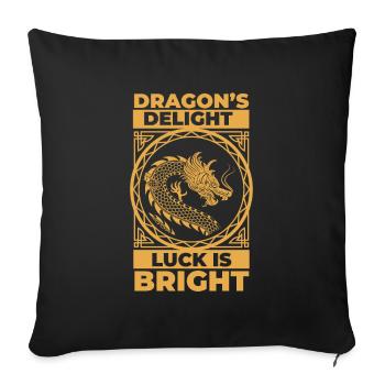 Year of the Dragon 2024 - Sofa pillowcase 17,3'' x 17,3'' (45 x 45 cm) - black - Front