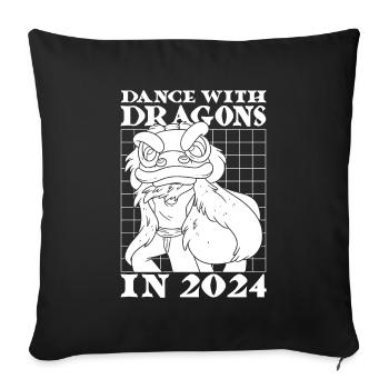 Year of the Dragon 2024 - Sofa pillowcase 17,3'' x 17,3'' (45 x 45 cm) - black - Front