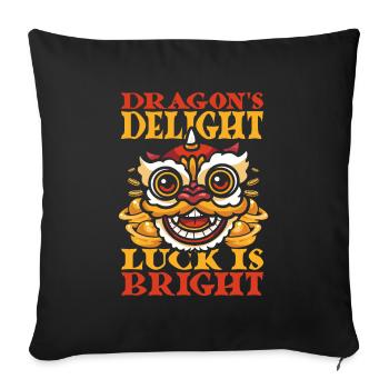 Year of the Dragon 2024 - Sofa pillowcase 17,3'' x 17,3'' (45 x 45 cm) - black - Front