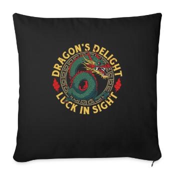 Year of the Dragon 2024 - Sofa pillowcase 17,3'' x 17,3'' (45 x 45 cm) - black - Front