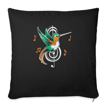Note de musique Colibri - Housse de coussin décorative 45 x 45 cm - noir - Devant