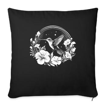 Hummingbird Flower Heart - Sofa pillowcase 17,3'' x 17,3'' (45 x 45 cm) - black - Front