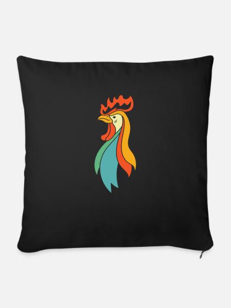 Huhn Henne - Sofakissenbezug 45 x 45 cm - Schwarz