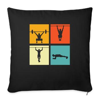 Fitness - Sofa pillowcase 17,3'' x 17,3'' (45 x 45 cm) - black - Front