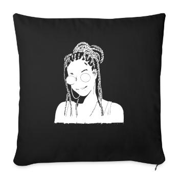 Rasta Hair Dreadlocks Dreads - Sofa pillowcase 17,3'' x 17,3'' (45 x 45 cm) - black - Front