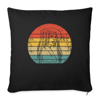 Rasta Hair Dreadlocks Dreads - Sofa pillowcase 17,3'' x 17,3'' (45 x 45 cm) - black - Front
