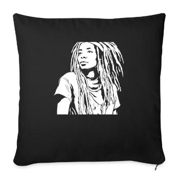Rasta Hair Dreadlocks Dreads - Sofa pillowcase 17,3'' x 17,3'' (45 x 45 cm) - black - Front