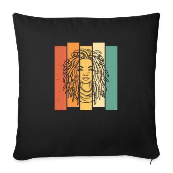 Rasta Hair Dreadlocks Dreads - Sofa pillowcase 17,3'' x 17,3'' (45 x 45 cm) - black - Front