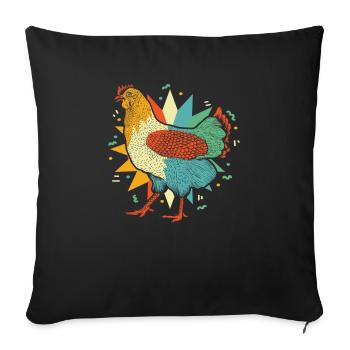 Chicken Hen - Sofa pillowcase 17,3'' x 17,3'' (45 x 45 cm) - black - Front