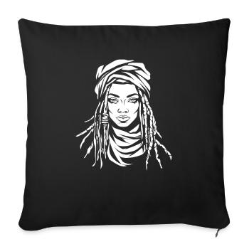 Rasta Hair Dreadlocks Dreads - Sofa pillowcase 17,3'' x 17,3'' (45 x 45 cm) - black - Front