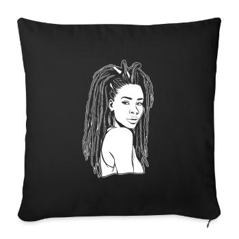 Rasta Hair Dreadlocks Dreads - Sofa pillowcase 17,3'' x 17,3'' (45 x 45 cm) - black - Front