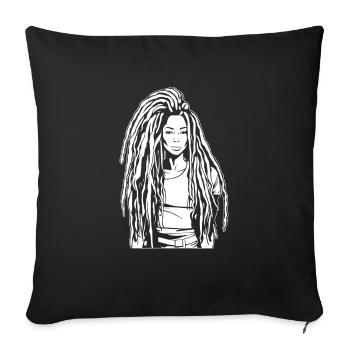 Rasta Hair Dreadlocks Dreads - Sofa pillowcase 17,3'' x 17,3'' (45 x 45 cm) - black - Front