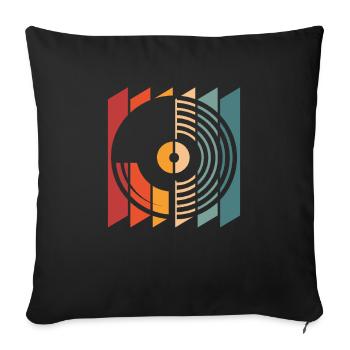 Collectionneur de disques vinyles - Housse de coussin décorative 45 x 45 cm - noir - Devant